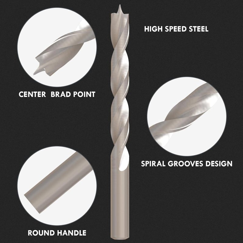 MACXCOIP Brad Point Wood Drill Bit Set, 29Pcs HSS Drill Bit Set with Double Flutes Design for Carpenter Woodworking and All Types of Wood (1/16" - 1/2") - Image 2